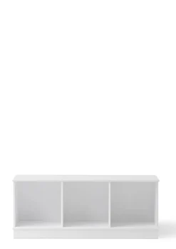 Standregal 'Wood' horizontal 3x1 mit Sockel weiß