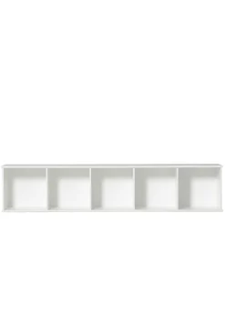 Standregal 'Wood' horizontal 5 x 1 / weiß mit Sockel
