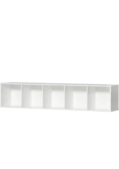 Standregal 'Wood' horizontal 5 x 1 / weiß mit Sockel