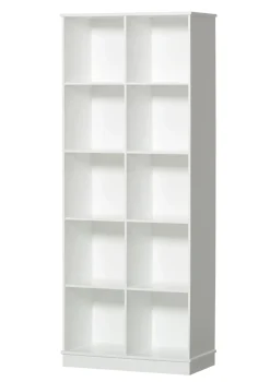 Standregal 'Wood' vertikal 2 x 5 / weiß mit Sockel