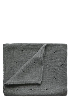 Strick-Babydecke 'Pointelle Grey Melange'