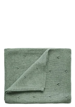 Strick-Babydecke 'Pointelle Sage Melange'