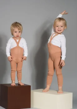 Strumpfhose mit Trägern ohne Fuß light brown