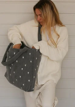 Tasche 'Grey Denim Mom-Bag' Hearts