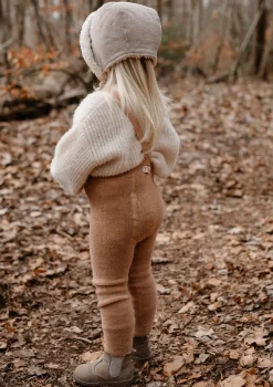 Teddy-Strumpfhose mit Trägern mit Fuß light brown
