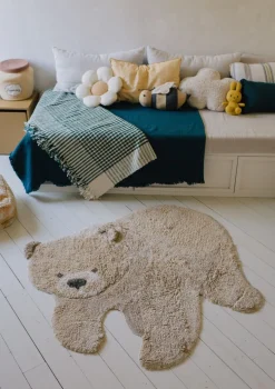 Teppich mit Tiermotiv 'Bear' waschbar 122 x 120 cm