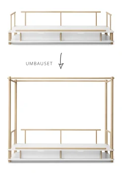 Umbauset für 'Camp Nomad' Bettsofa zum Himmelbett Eiche