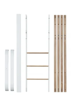 Umbauset für 'Wood Mini+' Babybett inkl. Junior-Erweiterung zum halbhohen Hochbett Weiß / Eiche