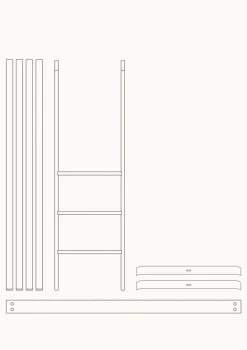 Umbauset für 'Wood Mini+' Babybett inkl. Junior-Erweiterung zum halbhohen Hochbett Eiche