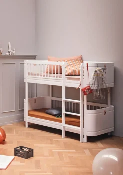 Umbauset für 'Wood Mini+' Babybett inkl. Junior-Erweiterung zum halbhohen Etagenbett Weiß