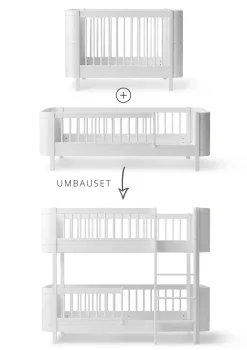 Umbauset für 'Wood Mini+' Baby- und Juniorbett zum halbhohen Etagenbett Weiß