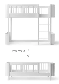 Umbauset für 'Wood Mini+' halbhohes Hochbett zum Juniorbett Weiß
