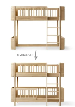 Umbauset für 'Wood Mini+' halbhohes Hochbett zum halbhohen Etagenbett Eiche