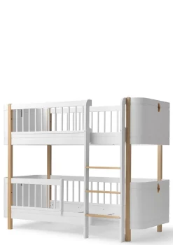 Umbauset für 'Wood Mini+' halbhohes Hochbett zum halbhohen Etagenbett Weiß / Eiche