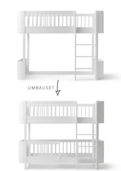 Umbauset für 'Wood Mini+' halbhohes Hochbett zum halbhohen Etagenbett Weiß