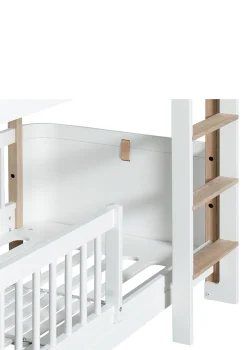 Umbauset für 'Wood Mini+' zwei Juniorbetten zum halbhohen Etagenbett Weiß / Eiche