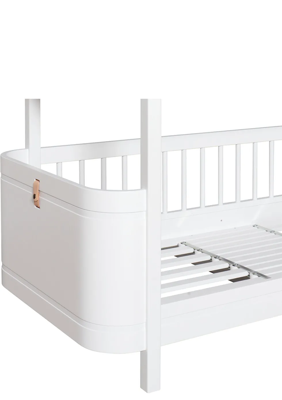 Umbauset für 'Wood Mini+' zwei Juniorbetten zum halbhohen Etagenbett Weiß
