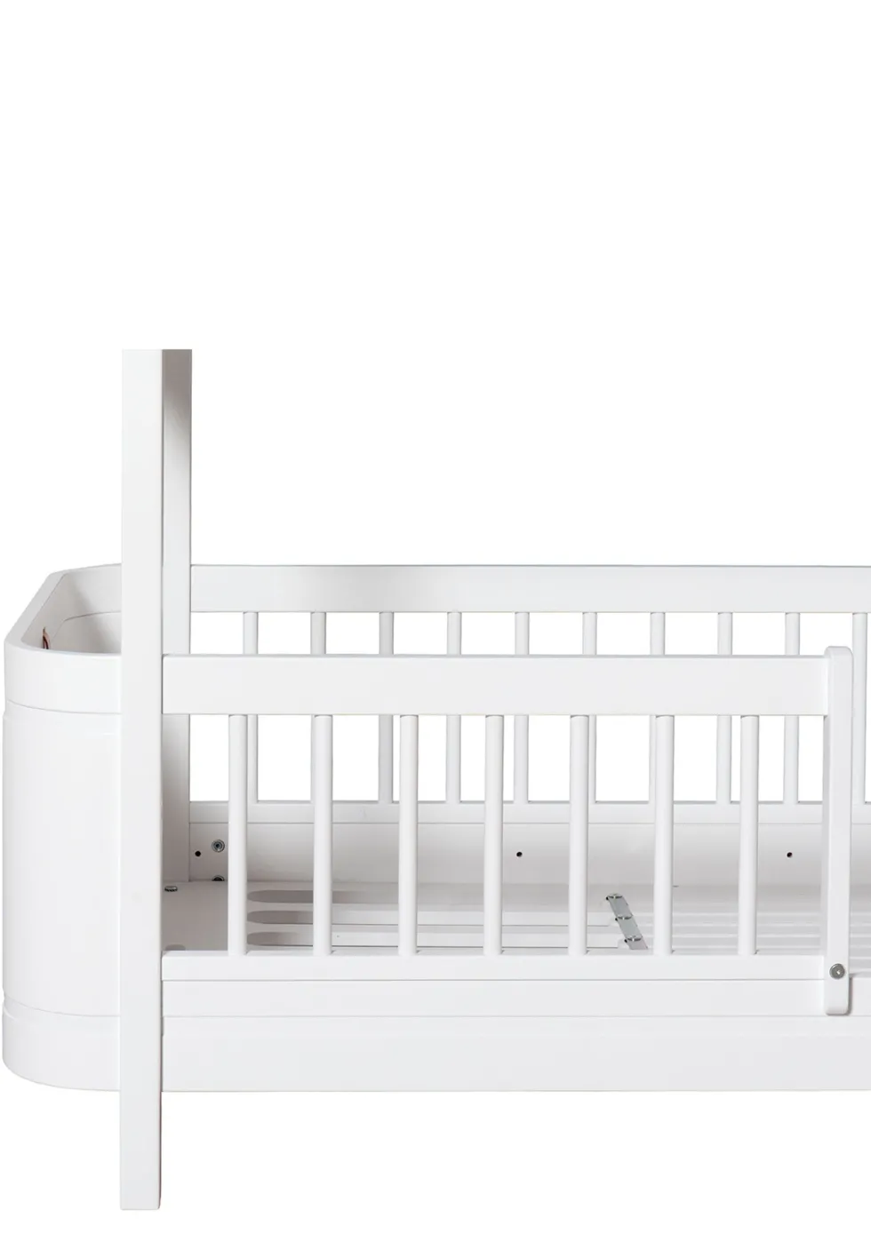 Umbauset für 'Wood Mini+' zwei Juniorbetten zum halbhohen Etagenbett Weiß