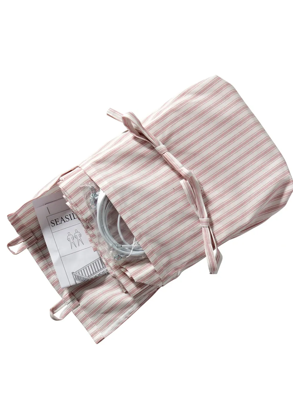 Vorhang für halbhohes Hochbett & Etagenbett 'Seaside Classic' rosa Streifen