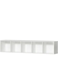 Wandregal 'Wood' horizontal 5x1 weiß
