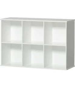 Wandregal 'Wood' horizontal 3x2 weiß