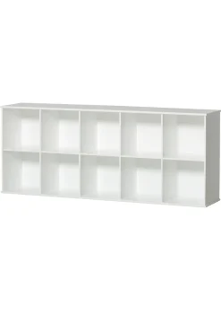Wandregal 'Wood' horizontal 5x2 weiß