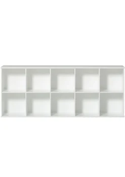 Wandregal 'Wood' horizontal 5x2 weiß