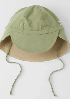 Wendbarer Sonnenhut UPF 50+ Olive Green/Sandy Beach