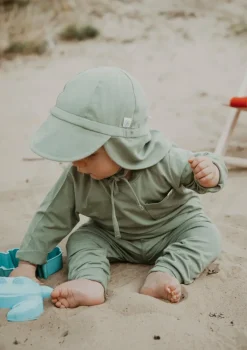 Wendbarer Sonnenhut UPF 50+ Olive Green/Sandy Beach