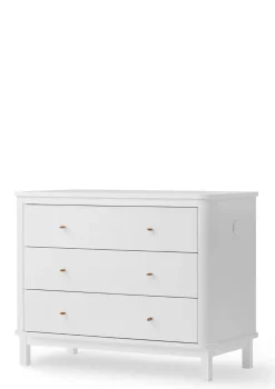 (Wickel-)Kommode 'Wood' 3 Schubladen Weiß