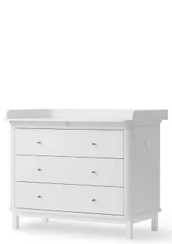 (Wickel-)Kommode 'Wood' 3 Schubladen Weiß