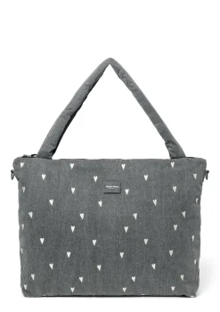 Wickeltasche 'Denim Diaper Bag' Grey Hearts