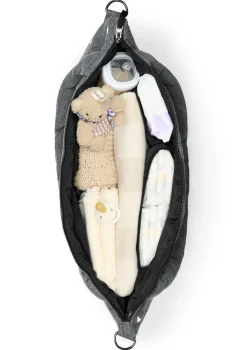 Wickeltasche 'Denim Diaper Bag' Grey Hearts