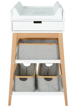 Wickeltisch 'Hip' white natural